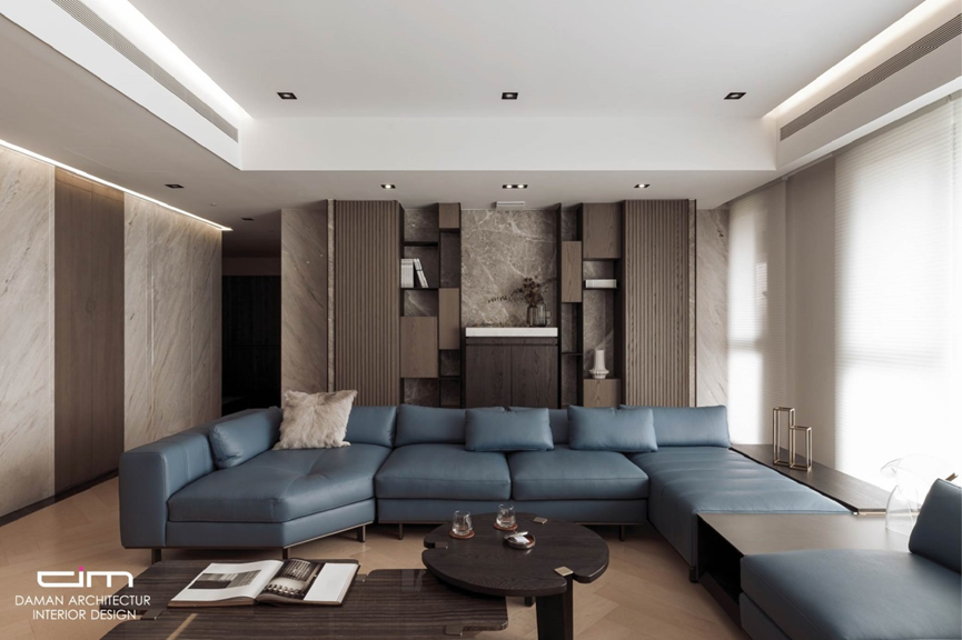 現代日式豪宅客廳設計: 樸實與寧靜，這正是屋主所嚮往的空間感-1