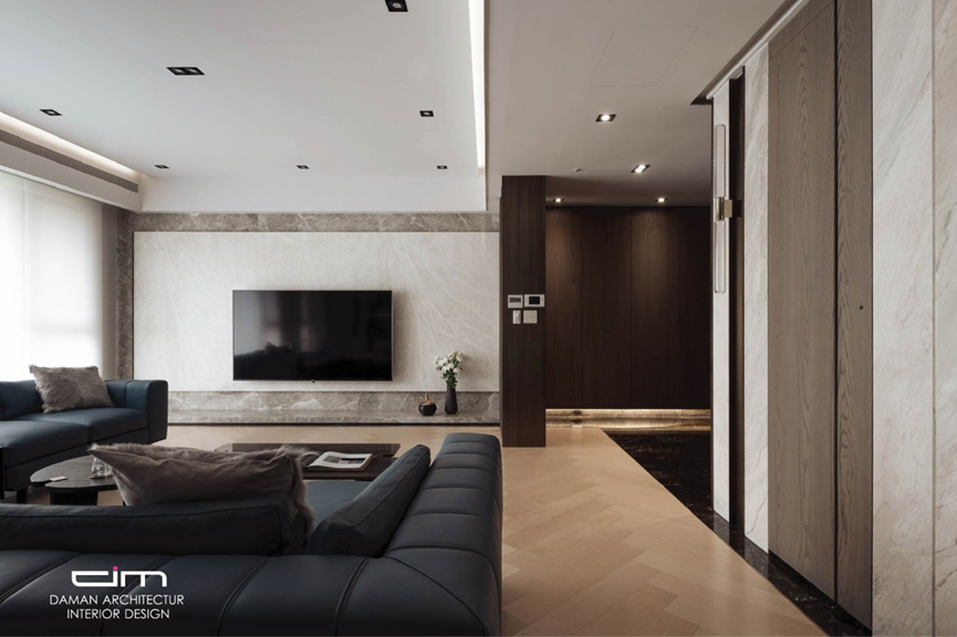 現代日式豪宅客廳設計: 樸實與寧靜，這正是屋主所嚮往的空間感-2