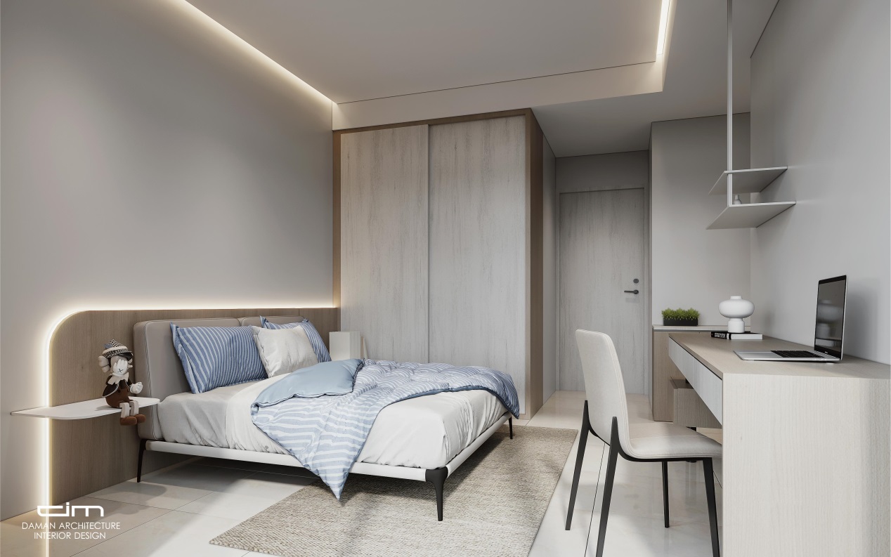 北歐風次臥室設計，簡單的顏色搭配顯現空間質感-1